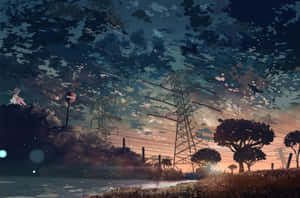 Dark Cute Anime Scenery Wallpaper