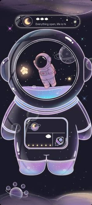 Dark Cute Astronaut Girly Galaxy Wallpaper
