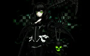 Dark Cute Green Eyes Anime Girl Wallpaper