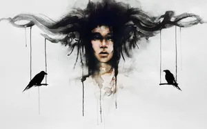 Dark Face Art Wallpaper
