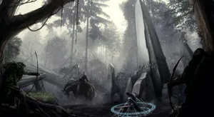 Dark Fantasy Combat In Forest Wallpaper