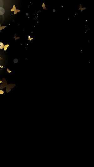 Dark Girly Golden Butterflies Wallpaper