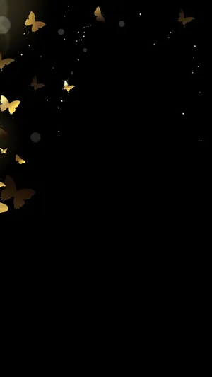 Dark Girly Golden Butterflies Wallpaper