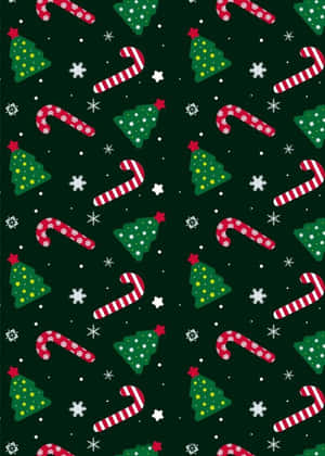 Dark Green Christmas Awesome Patterns Wallpaper