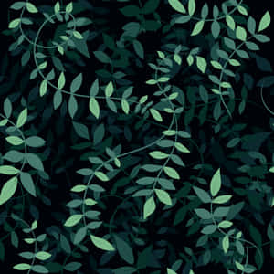Dark Green Vine Pattern Wallpaper