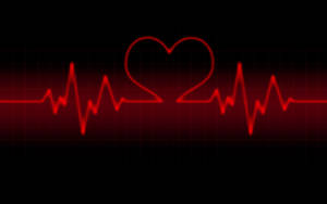 Dark Heart In Heart Rate Line Wallpaper