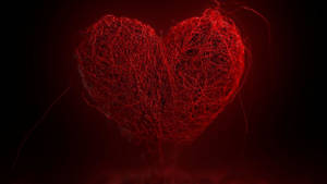 Dark Heart Made Of Red Thread Wallpaper