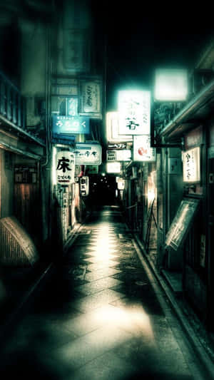 Dark Japanese Theme On An Iphone Wallpaper