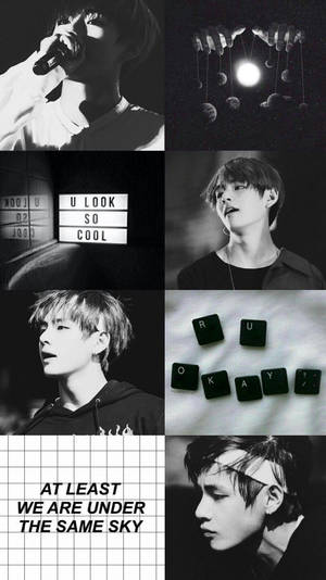 Dark Kim Tae-hyung Aesthetic Wings Era Wallpaper