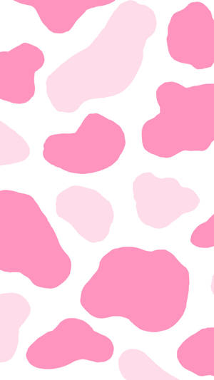 Dark Light Pink Strawberry Cow Pattern Wallpaper