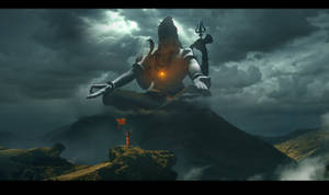 Dark Mahadev Sitting On Mountain Hd Wallpaper