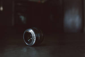 Dark Minimalist Camera Lens Wallpaper