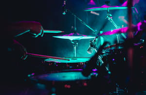 Dark Neon Drums Wallpaper