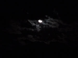 Dark Night Moon Hiding In Clouds Wallpaper