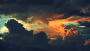 Dark Orange Sunset Cloud Wallpaper