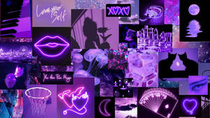 Dark Purple Aesthetic Collage Wallpaper