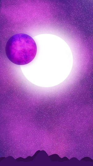 Dark Purple Aesthetic Eclipse Art Wallpaper