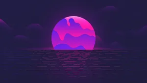 Dark Purple Aesthetic Moon Art Wallpaper