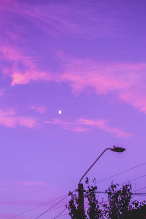 Dark Purple Aesthetic Pink Sky Wallpaper