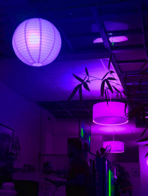 Dark Purple Aesthetic Room Idea Wallpaper