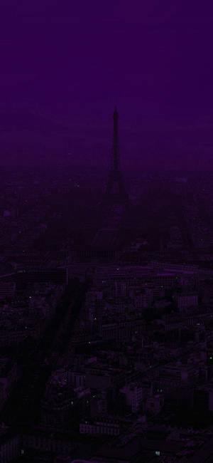 Dark Purple Eiffel Tower Silhouette Wallpaper