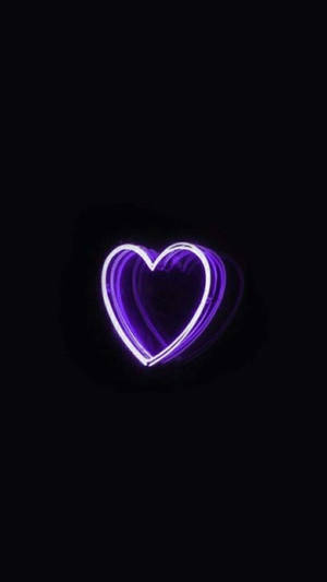 Dark Purple Simple Heart Led Wallpaper