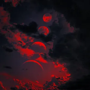 Dark Red Aesthetic Moon Phases Wallpaper