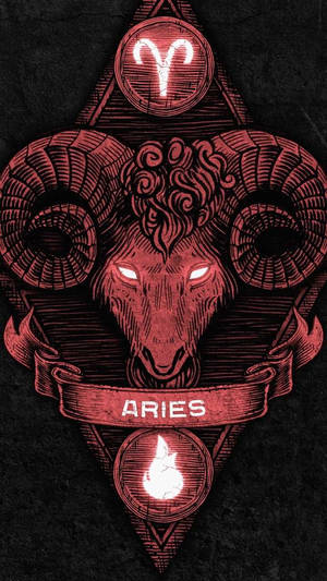 Dark Red Portrait Aries Aesthetic Wallpaper