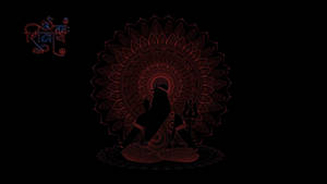 Dark Shiva Against Flower Mandala Wallpaper