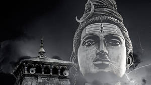 Dark Shiva Faded Head Temple Wallpaper