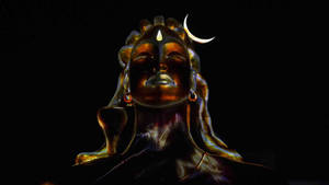 Dark Shiva In Iridescent Gold Wallpaper