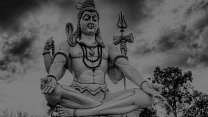 Dark Shiva Meditating Clouds Wallpaper