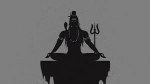 Dark Shiva Meditating On Rock Wallpaper