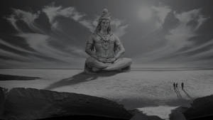 Dark Shiva Meditating On Water Wallpaper