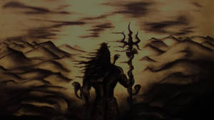 Dark Shiva Sand Art Wallpaper
