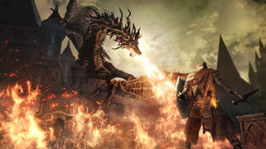 Dark Souls 3 Fire Breathing Lothric Wyvern Wallpaper