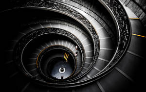 Dark Spiral Aesthetic Staircase Wallpaper