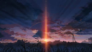 Dark Sunset Aesthetic Anime Scenery Wallpaper