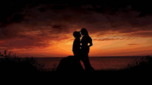 Dark Sunset Romantic Love Wallpaper