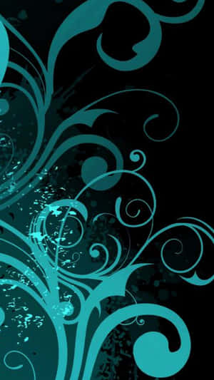 Dark Teal Patterns Wallpaper