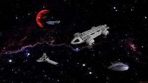 Dark Theme Battlestar Galactica Space Sci Fi Movie Wallpaper