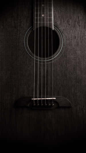 Dark Wood Guitar Aesthetic Portrait Wallpaper