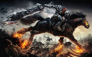 Darksiders Wallpaper Wrath Of War. Dark Hd Wallpaper Of Horseman From Darksiders Wrath Of War Game. Wallpaper