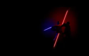 Darth Maul Wields His Red Double-bladed Lightsaber In Star Wars Wallpaper