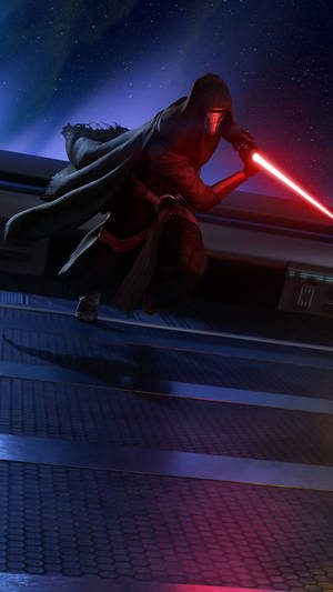 Darth Revan Attacking With Lightsaber Wallpaper