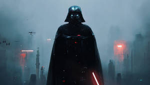 Darth Vader 4k Demolished City Background Wallpaper