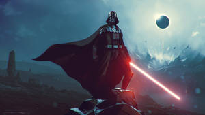 Darth Vader 4k Eclipse Background Wallpaper