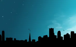 Dave2d City Skyline Silhouette Wallpaper
