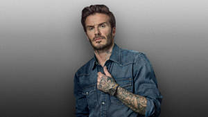 David Beckham Denim Shirt Wallpaper