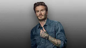 David Beckham Denim Shirt Wallpaper
